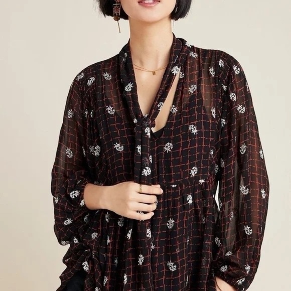 Anthropologie Not So Serious Elysia Blouse, Size Medium - Picture 1 of 12